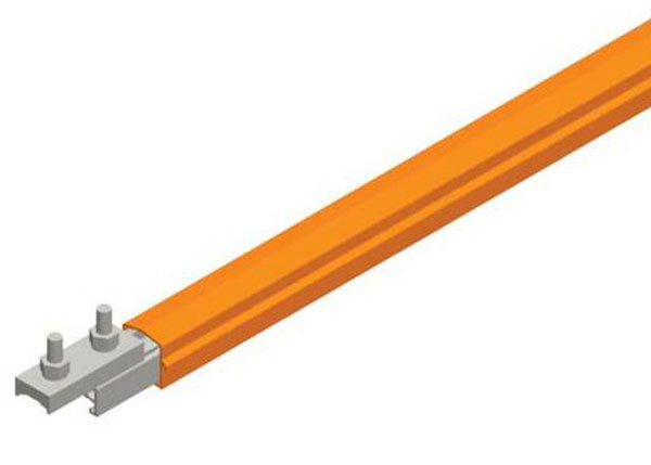 Part No. XA-310701-J Safe-Lec 2 Conductor Bar 315A AL/SS, Orange PVC Cover, w/ Splice Joint, 4.5M