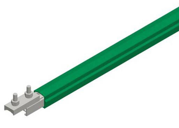 Part No. XA-310702-J Safe-Lec 2 Conductor Bar 315A AL/SS, Green PVC Cover, w/ Splice Joint, 4.5M