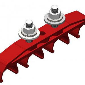 Part No. XA-310859 Safe-Lec 2 Hanger Clamp, 4-Pole, Lateral Mount, 2-Bolt, Med Heat, Red Polycarbonate