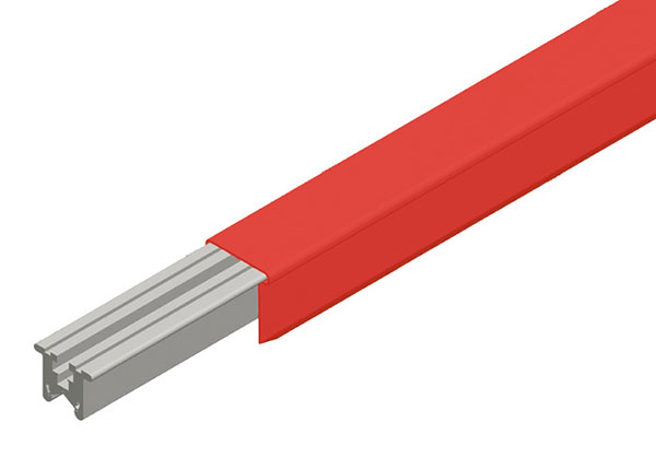 Part No. XA-32496 Hevi-Bar II Conductor Bar 500A, Red Med Heat Polycarbonate Cover, 30FT Length