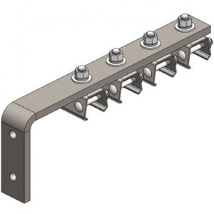 Part No. XA-32893C Hevi-Bar II, Bracket, Web, Plated, w/4 Stainless Steel Cross-bolt Hangers (for 700-1500A Bar), 16.25 inch L