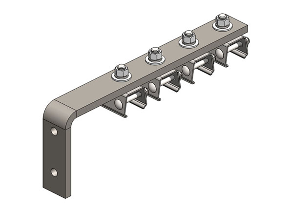 Part No. XA-32893C Hevi-Bar II, Bracket, Web, Plated, w/4 Stainless Steel Cross-bolt Hangers (for 700-1500A Bar), 16.25 inch L