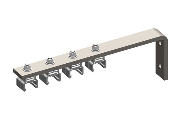 Part No. XA-32932B Hevi-Bar II, Bracket, Web, Hot Dip Galv, 19.25″ L, w/4 Polycarbonate Hangers, w/Insulators (for 700-1500A Bar)