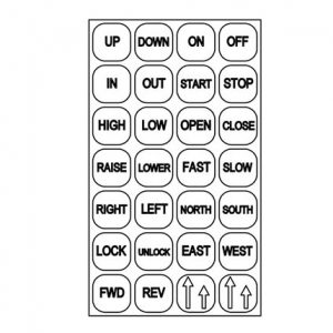 Part No. XA-34326 80 Series Pendant Button Legend Sheet