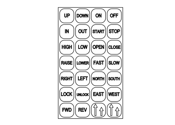 Part No. XA-34326 80 Series Pendant Button Legend Sheet