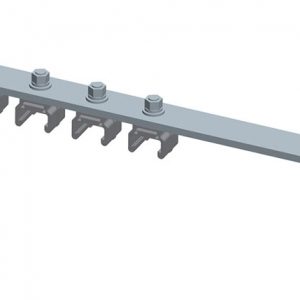 Part No. XA-34814D Hevi-Bar II, Bracket, Web, Hot Dip Galv, 19.25″ L, w/4 Stainless Steel Cross-bolt Hangers, w/Insulators (for 500A Bar Only)