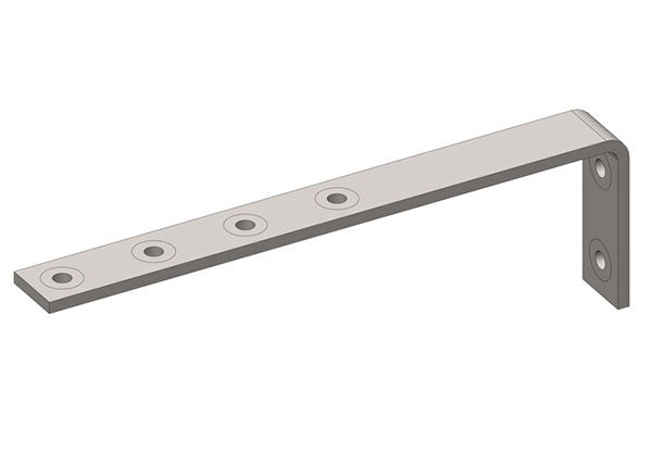 Part No. XA-35337 Hevi-Bar II, Bracket, Web, Stainless Steel, For 4 Conductor Bars, 19.25 inch L