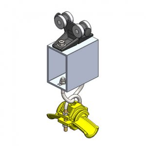 Part No. XA-35488 Standard Duty C-Track Festoon Tow Trolley For Round Cable, Plastic Saddle/Body, for 0.98″ max dia cable / hose