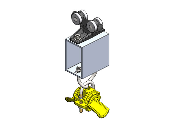 Part No. XA-35488 Standard Duty C-Track Festoon Tow Trolley For Round Cable, Plastic Saddle/Body, for 0.98″ max dia cable / hose