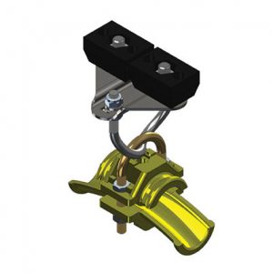 Part No. XA-35489 Standard Duty C-Track Festoon End Clamp For Round Cable, Plated Steel, For 0.98″ max dia cable / hose