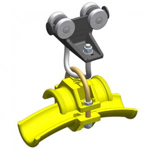 Part No. XA-35490 Standard Duty C-Track Festoon Cable Trolley For Round Cable, Plastic Saddle/Body, For 1.42″ max dia cable / hose