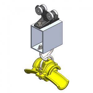 Part No. XA-35491 Standard Duty C-Track Festoon Tow Trolley For Round Cable, Plastic Saddle/Body, For 1.42″ max dia cable / hose