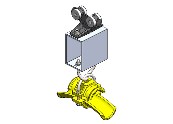 Part No. XA-35491 Standard Duty C-Track Festoon Tow Trolley For Round Cable, Plastic Saddle/Body, For 1.42″ max dia cable / hose