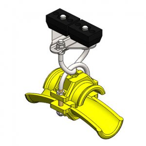 Part No. XA-35492 Standard Duty C-Track Festoon End Clamp For Round Cable, Plated Steel, For 1.42″ max dia cable / hose