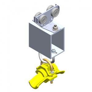 Part No. XA-35494 Standard Duty C-Track Festoon Tow Trolley For Round Cable, Plated Steel, For 0.98″ max dia cable / hose