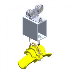 Part No. XA-35495 Standard Duty C-Track Festoon Tow Trolley For Round Cable, Plated Steel, For 1.42″ max dia cable / hose