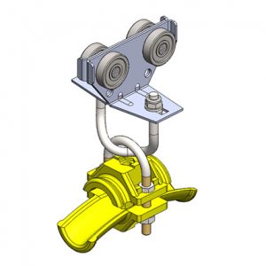 Part No. XA-35496 Standard Duty C-Track Festoon Cable Trolley For Round Cable, Plated Steel, For 0.98″ max dia cable / hose