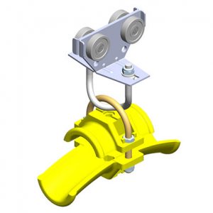 Part No. XA-35497 Standard Duty C-Track Festoon Cable Trolley For Round Cable, Plated Steel, For 1.42″ max dia cable / hose