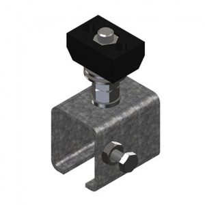 Part No. XA-35706 Standard Duty C-Track Festoon Track Anchor Bracket, For Cross Arm Support Channels, Galv Steel, End-Feed Style