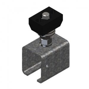 Part No. XA-35707 Standard Duty C-Track Festoon Track Hanger Bracket, For Cross Arm Support Channels, Galv Steel, End-Feed Style