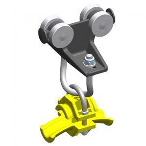 Part No. XA-35740 Standard Duty C-Track Festoon Cable Trolley For Round Cable, Plastic Saddle / Body, For 0.63″ max dia cable / hose