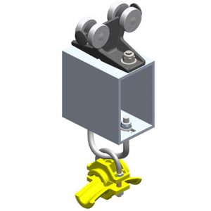 Part No. XA-35741 Standard Duty C-Track Festoon Tow Trolley For Round Cable, Plastic Saddle / Body, For 0.63″ max dia cable / hose