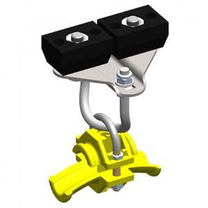 Part No. XA-35742 Standard Duty C-Track Festoon End Clamp For Round Cable, Plated Steel, For 0.63″ max dia cable / hose