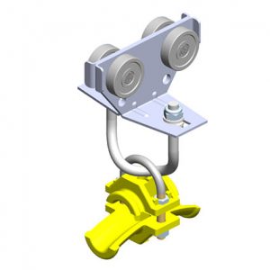 Part No. XA-35743 Standard Duty C-Track Festoon Cable Trolley For Round Cable, Plated Steel, For 0.63″ max dia cable / hose