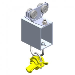 Part No. XA-35744 Standard Duty C-Track Festoon Tow Trolley For Round Cable, Plated Steel, For 0.63″ max dia cable / hose