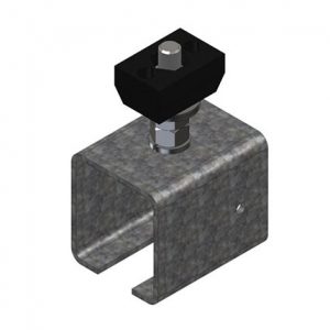 Part No. XA-37465 Heavy Duty C-Track Festoon Track Hanger, Galvanized Steel, To Mount Track To Cross Arm Support Channel