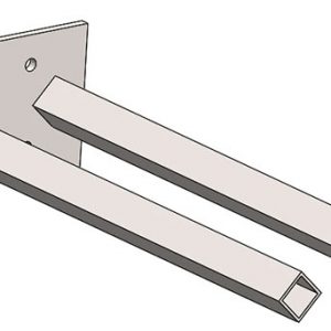 Part No. XA-37863 Safe-Lec 2 Collector Mounting Bar, Double-Post, 1.0 inch (25 mm) sq, 15.75 inch Length