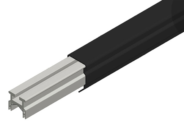 Part No. XA-38936R Hevi-Bar II Conductor Bar 700A, Black UV Resistant PVC Cover, 20FT Length