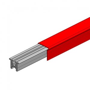 Part No. XA-39225F Hevi-Bar II Conductor Bar 500A, Red Med Heat Polycarbonate Cover, 10FT Length