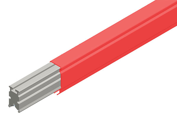 Part No. XA-39296K Hevi-Bar II Conductor Bar 1500A, Red Med Heat Polycarbonate Cover, 10FT Length