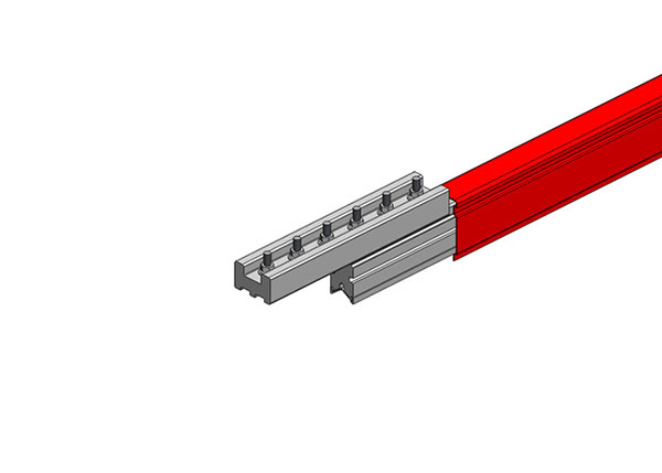 Part No. XA-39430-J Hevi-Bar II Conductor Bar Dura Coat, 1500A, Red Med Heat Polycarbonate Cover, With Splice, 30FT Length