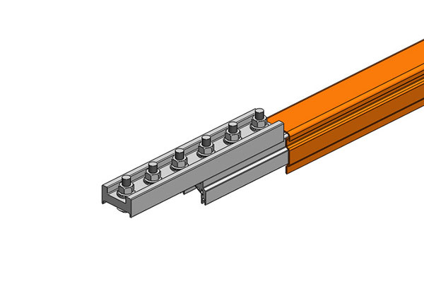 Part No. XA-39847-J Hevi-Bar II Conductor Bar Dura Coat 700A, Orange PVC Cover, With Splice, 30FT Length