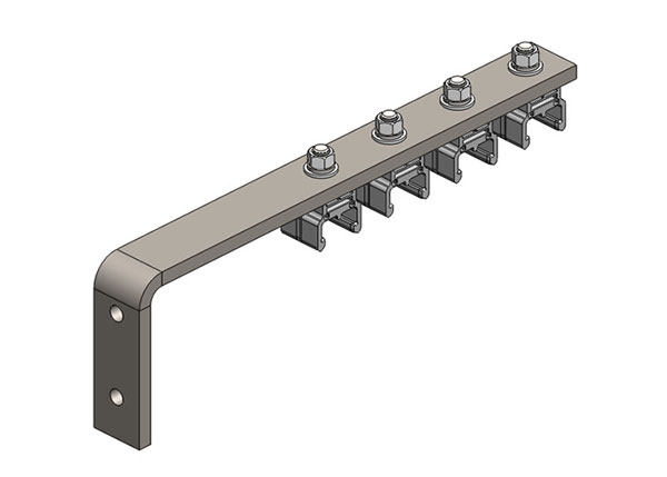 Part No. XA-39923 Hevi-Bar II, Bracket, Web, Plated, w/4 Standard Polycarbonate Hangers (for 700-1500A Bar), 19.25 inch L