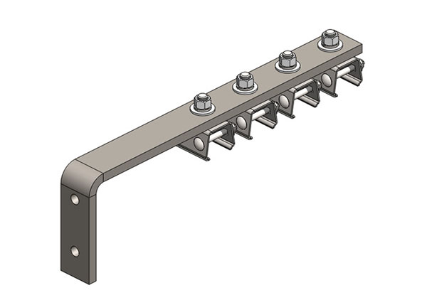 Part No. XA-39923C Hevi-Bar II, Bracket, Web, Plated, w/4 Stainless Steel Cross-bolt Hangers (for 700-1500A Bar), 19.25 inch L