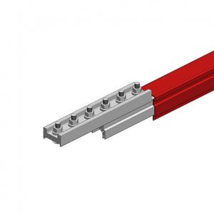 Part No. XA-50062-J Hevi-Bar II Conductor Bar Dura Coat 700A, Red Med Heat Polycarbonate Cover, With Splice, 30FT Length
