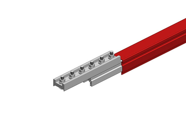 Part No. XA-50062-J Hevi-Bar II Conductor Bar Dura Coat 700A, Red Med Heat Polycarbonate Cover, With Splice, 30FT Length