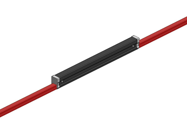 Part No. XA-50063-J Hevi-Bar II, Expansion Section, Dura Coat, 700A, Red Med Heat Polycarbonate Cover, w/Splice, 15 ft L