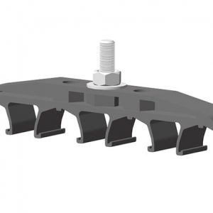 Part No. XA-50120 Safe-Lec 2 Hanger Clamp, 4-Pole, Lateral Mount, 2-Bolt, Std Heat, Black Acetyl, Stainless Steel Hardware