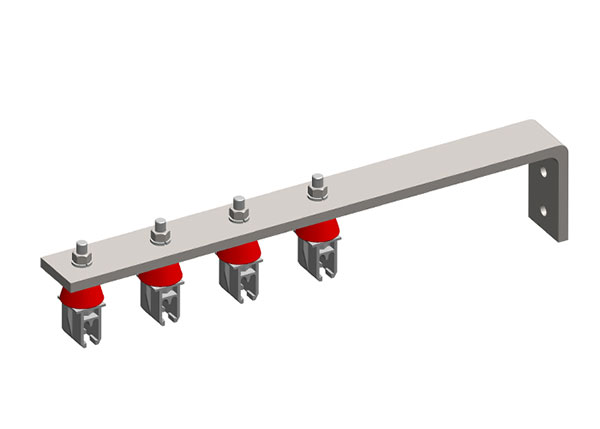 Part No. XA-50314 8-Bar, Bracket, Web, with Hanger Clamps, 4 Plastic Snap-in, w/Insulators, 3 inch OC, 19 inch L