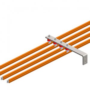 Part No. XA-50315 8-Bar, Bracket, Web, with Hanger Clamps, 4 Steel Steel Snap-in, w/Insulators, 3 inch OC, 19 inch L