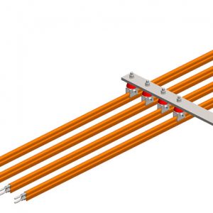 Part No. XA-50316 8-Bar, Bracket, Web, with Hanger Clamps, 4 Steel Cross-Bolt, w/Insulators, 3 inch OC, 19 inch L