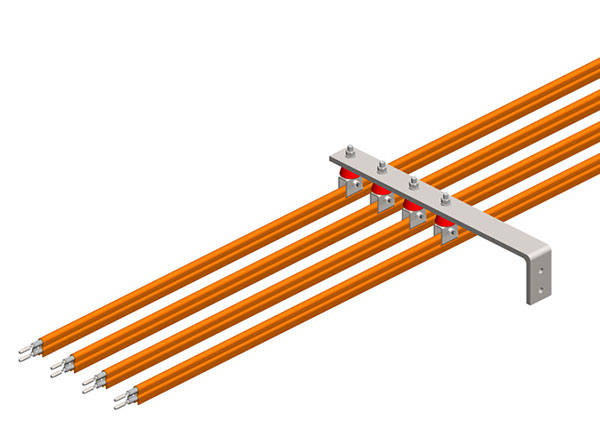 Part No. XA-50316 8-Bar, Bracket, Web, with Hanger Clamps, 4 Steel Cross-Bolt, w/Insulators, 3 inch OC, 19 inch L