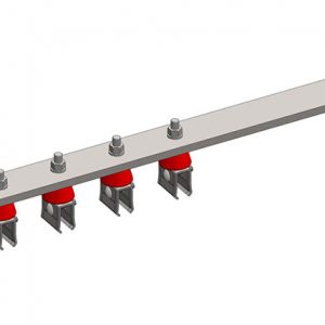 Part No. XA-50316B 8-Bar, Bracket, Web, with Hanger Clamps, 4 Steel Cross-Bolt, w/Insulators and Lock Nuts, 3 inch OC, 19 inch L