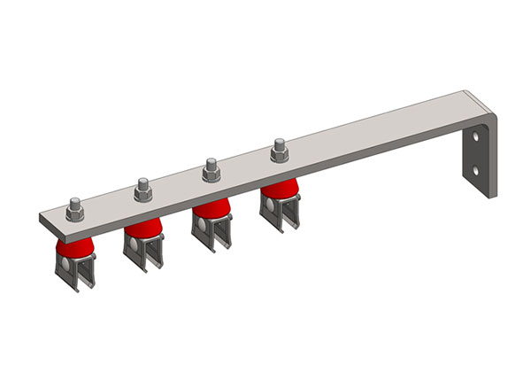 Part No. XA-50316B 8-Bar, Bracket, Web, with Hanger Clamps, 4 Steel Cross-Bolt, w/Insulators and Lock Nuts, 3 inch OC, 19 inch L