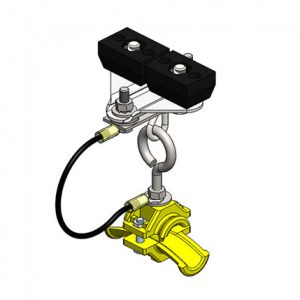 Part No. XA-50590B Standard Duty C-Track Festoon End Clamp For Round Cable, Spark Resistant, For 0.63″ max dia cable / hose