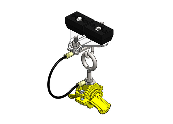 Part No. XA-50590B Standard Duty C-Track Festoon End Clamp For Round Cable, Spark Resistant, For 0.63″ max dia cable / hose